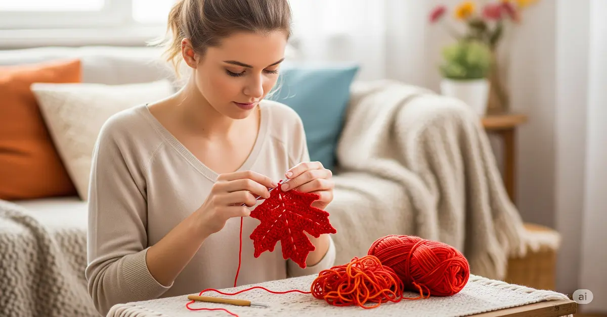 Canada Day Crochet Maple Leaf
