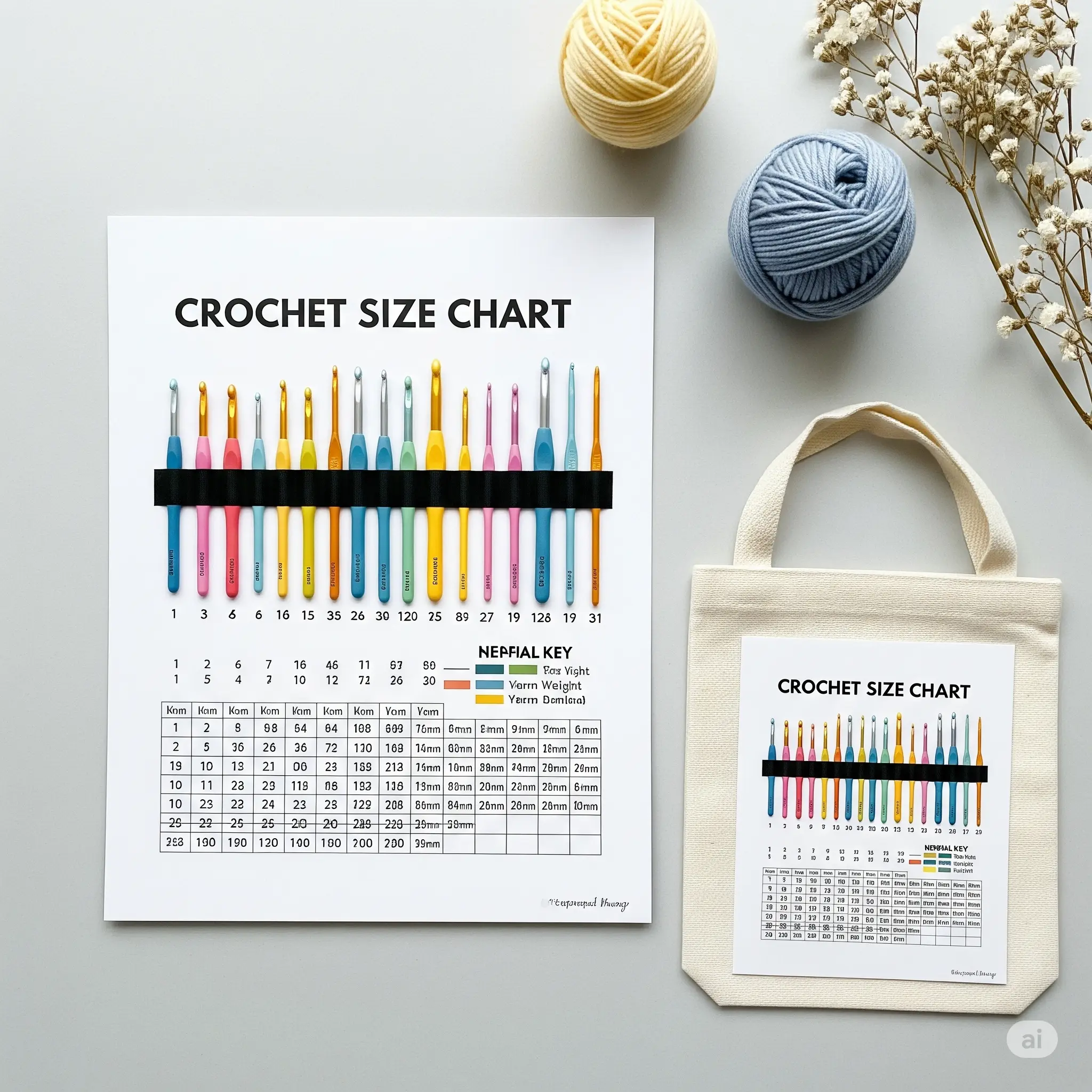 Crochet Hook Size Chart